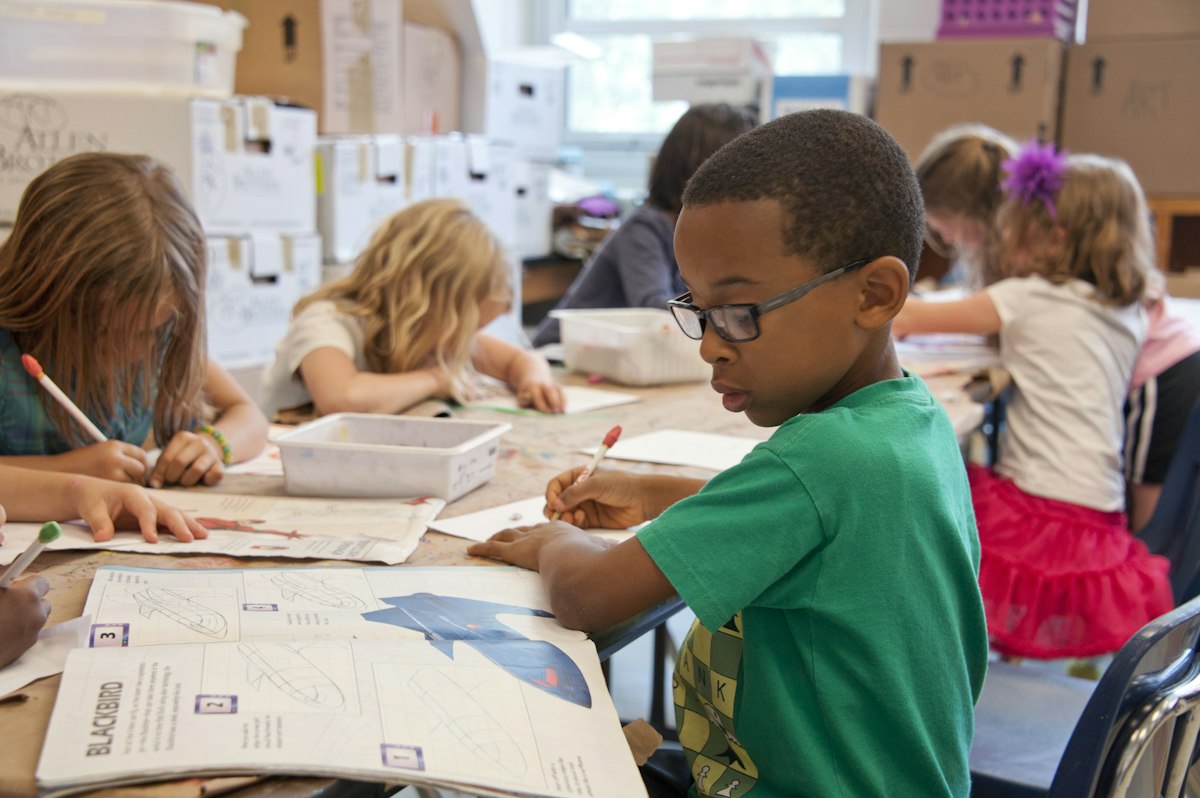 Collaborative learning activity in a classroom